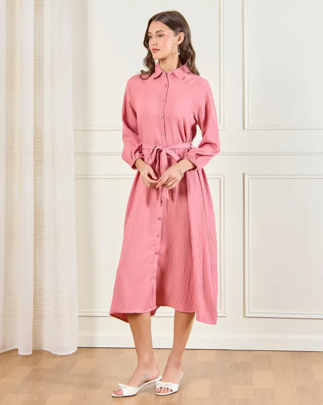 Women Pink Casual Dress sold by Redtag