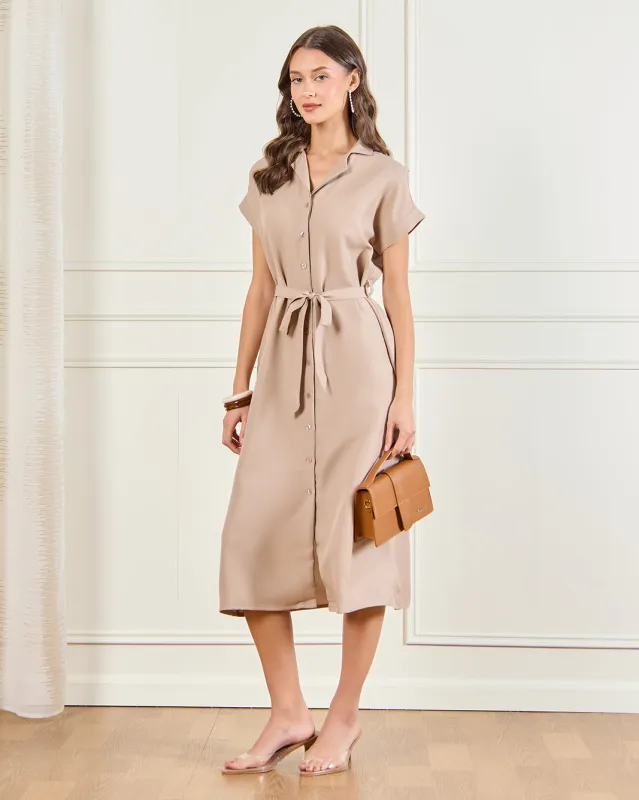 Women Beige Casual Dress sold by Redtag