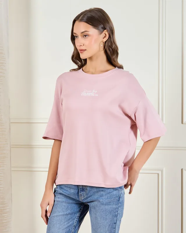 Women Pink Printed T-Shirt sold by Redtag