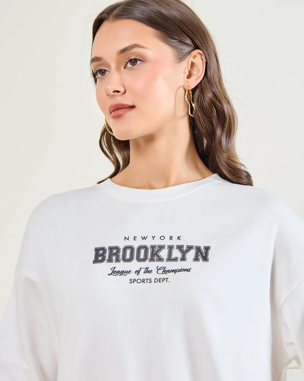 Women White Printed T-Shirt sold by Redtag product image thumbnail 4