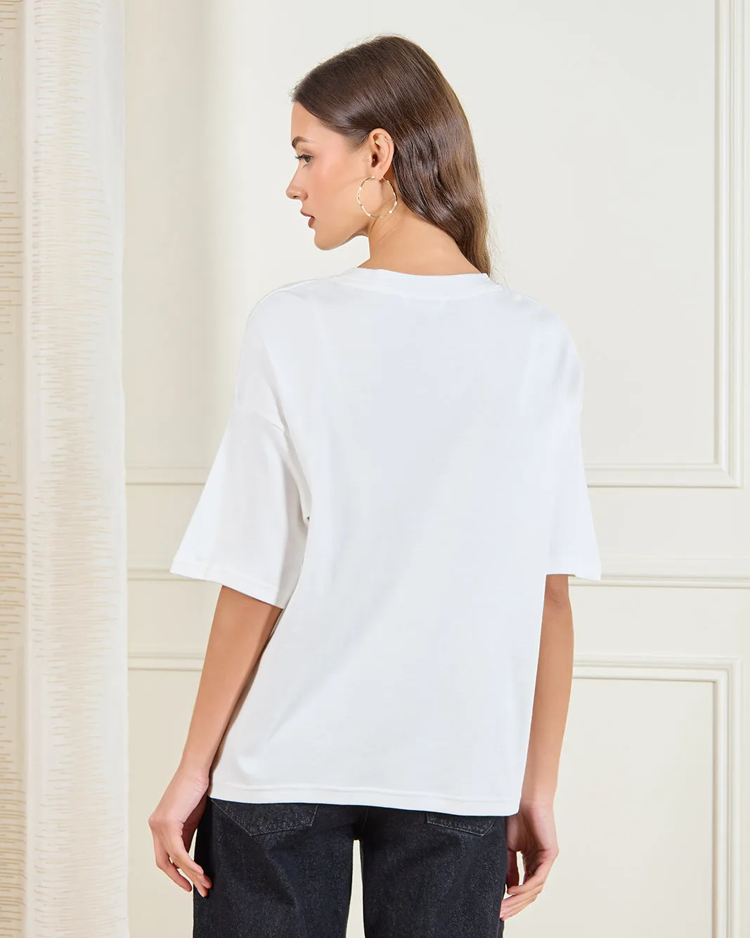 Women White Printed T-Shirt sold by Redtag product image thumbnail 3
