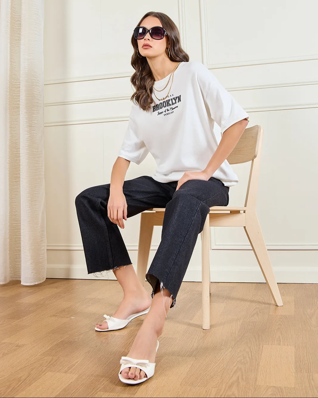 Women White Printed T-Shirt sold by Redtag product image thumbnail 2