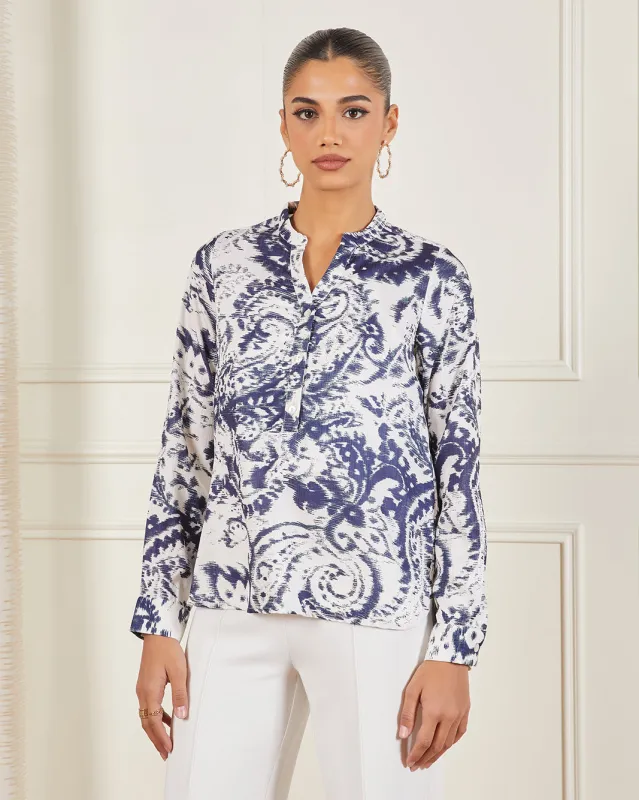 Women White Printed Casual Blouse sold by Redtag