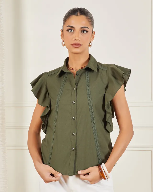 Women Olive Casual Blouse sold by Redtag