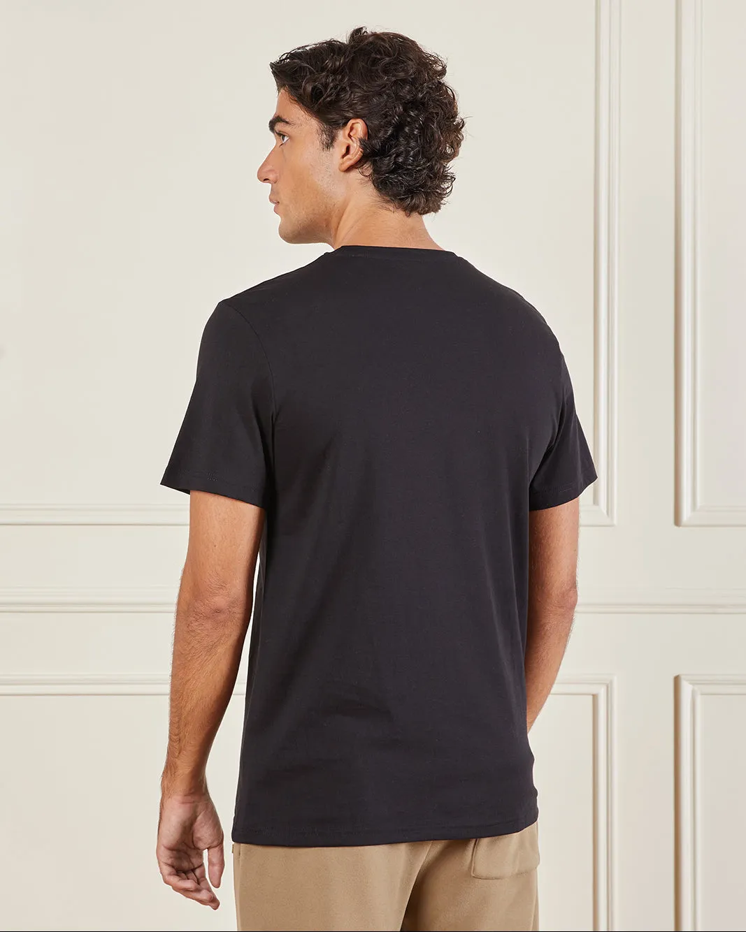 Men Black Basic Graphic T-shirt sold by Redtag product image thumbnail 3