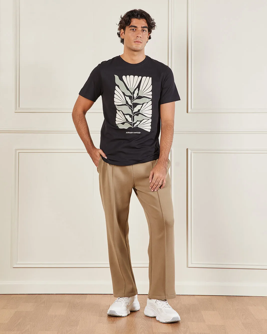 Men Black Basic Graphic T-shirt sold by Redtag product image thumbnail 2