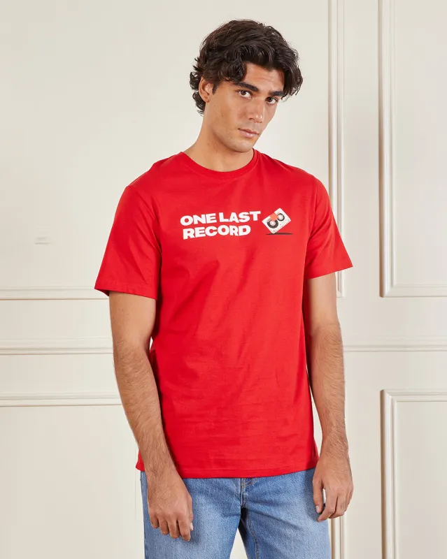 Men Red Basic Graphic T-shirt sold by Redtag