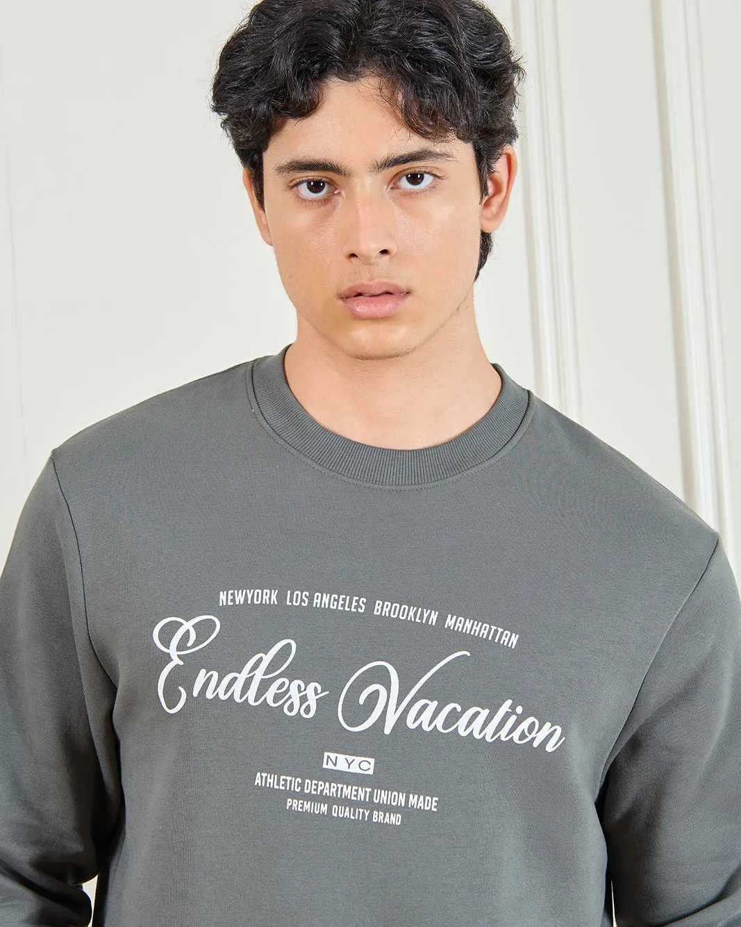 Men Green With Chest Print Sweatshirt sold by Redtag product image thumbnail 4