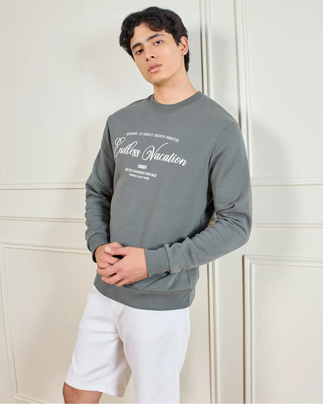 Men Green With Chest Print Sweatshirt sold by Redtag product image thumbnail 5