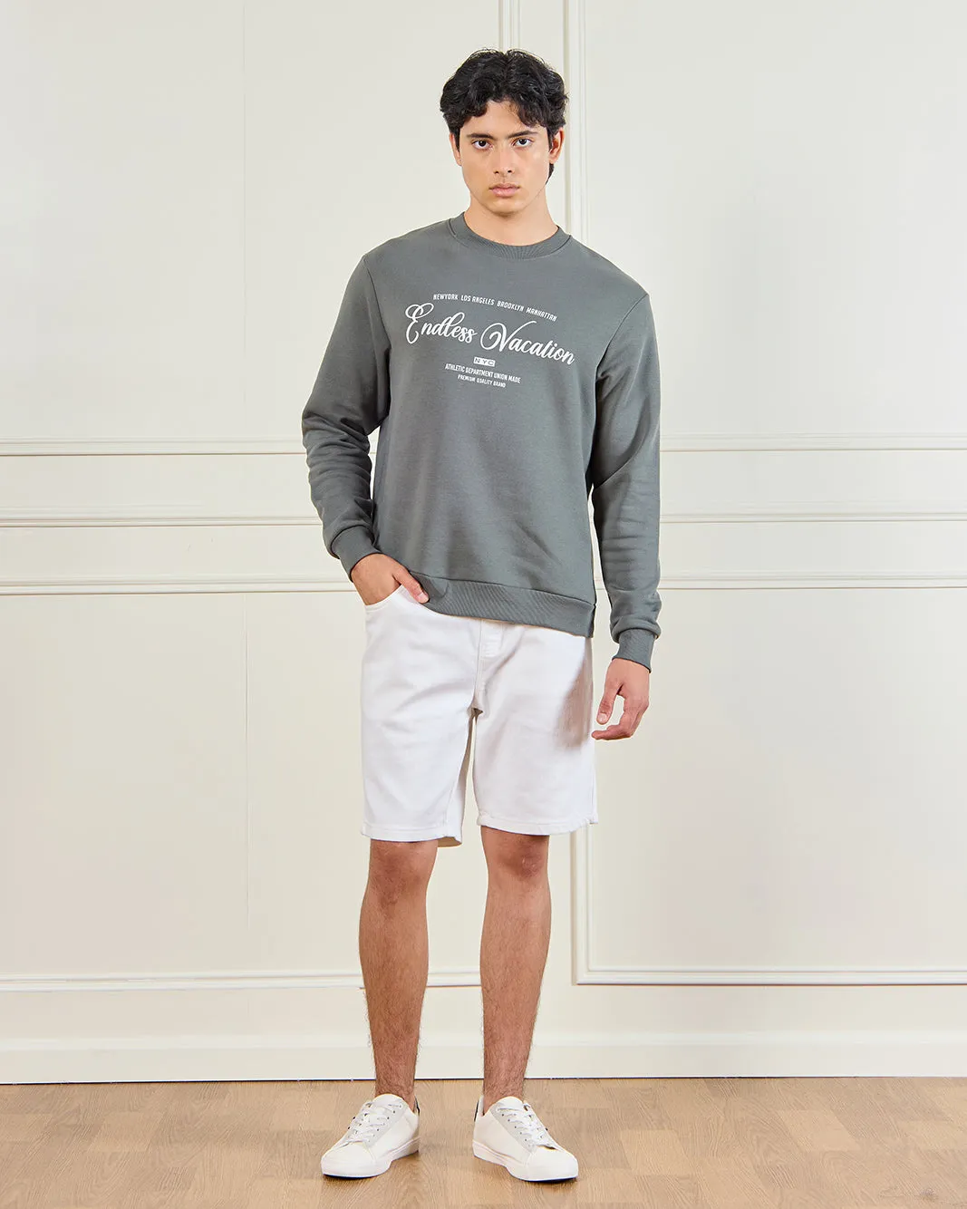 Men Green With Chest Print Sweatshirt sold by Redtag product image thumbnail 2