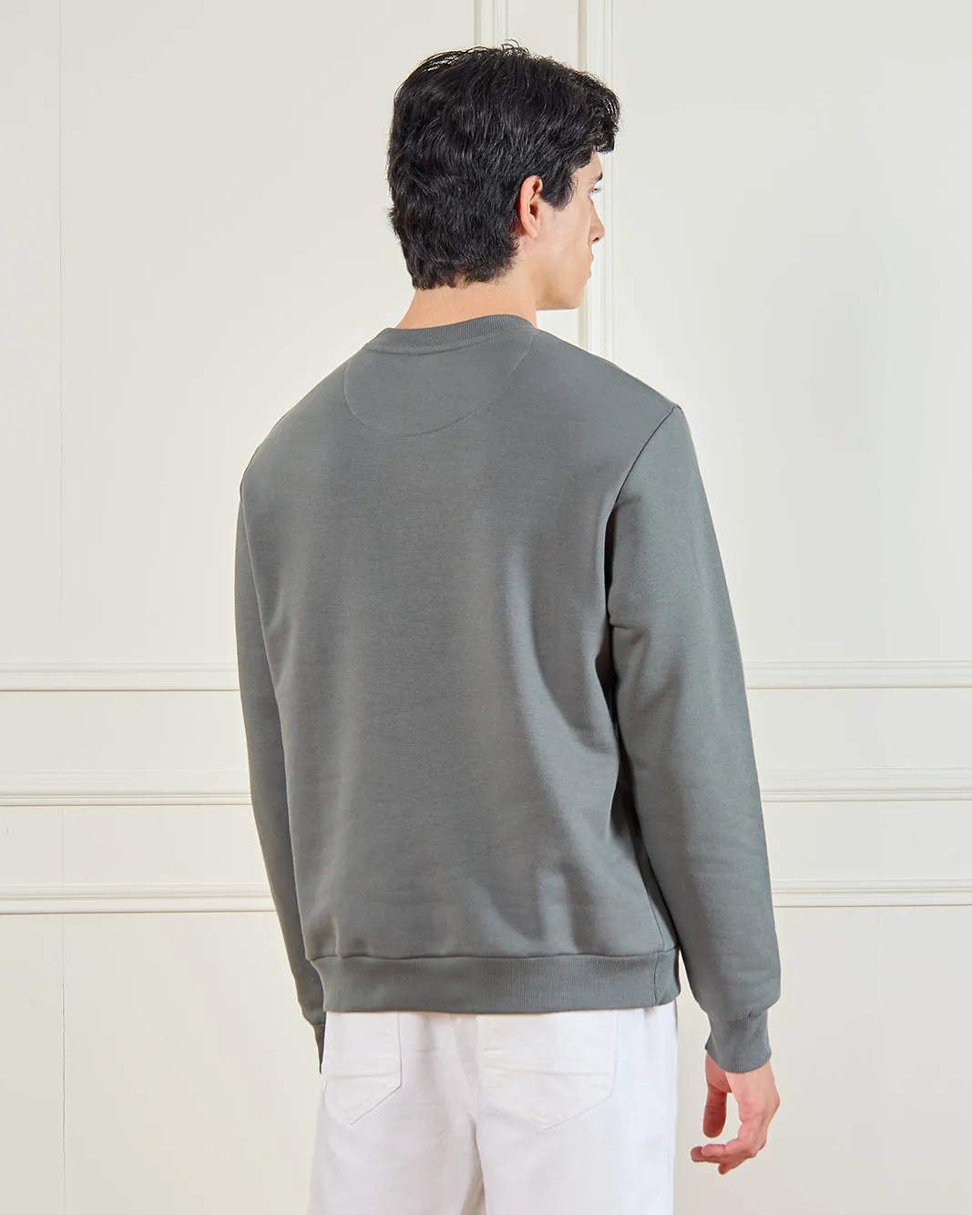 Men Green With Chest Print Sweatshirt sold by Redtag product image thumbnail 3