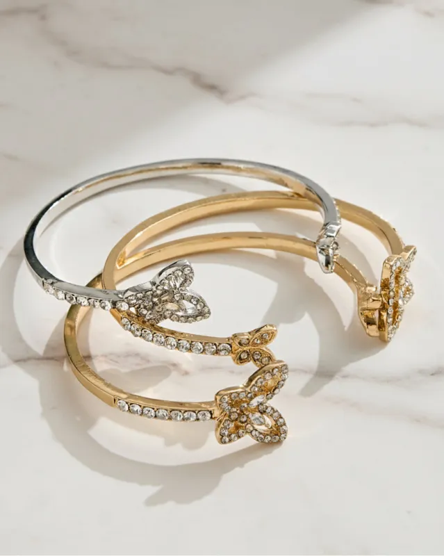 Women Gold And Silver Embellished Bracelets Set (Pack Of 3) sold by Redtag