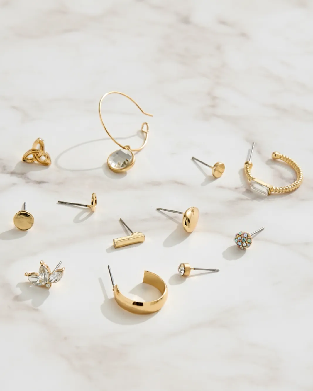 Women Gold Embellished Earrings Set (12 Piece) sold by Redtag