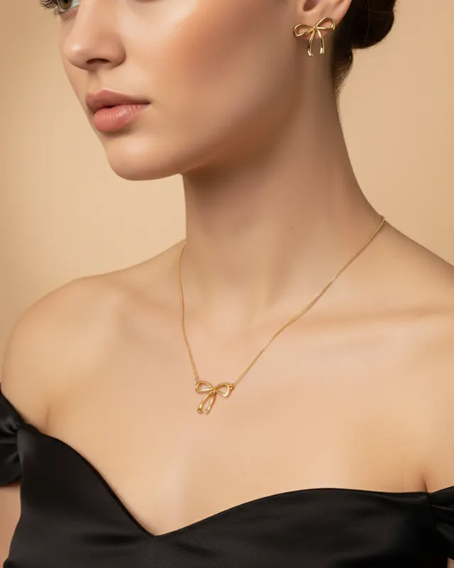 Women Gold Necklace And Earrings Set (2 Piece) sold by Redtag