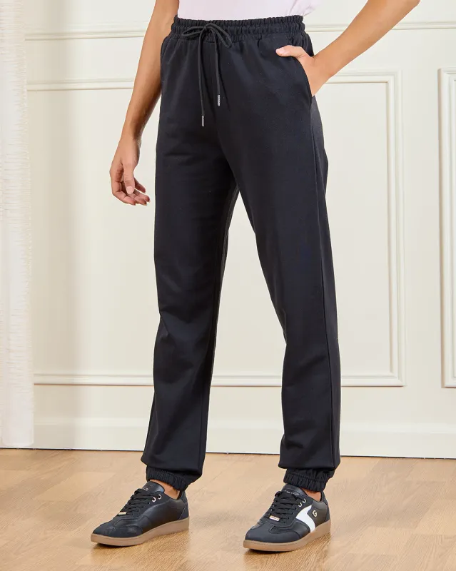 Women Black Basic Active Joggers sold by Redtag