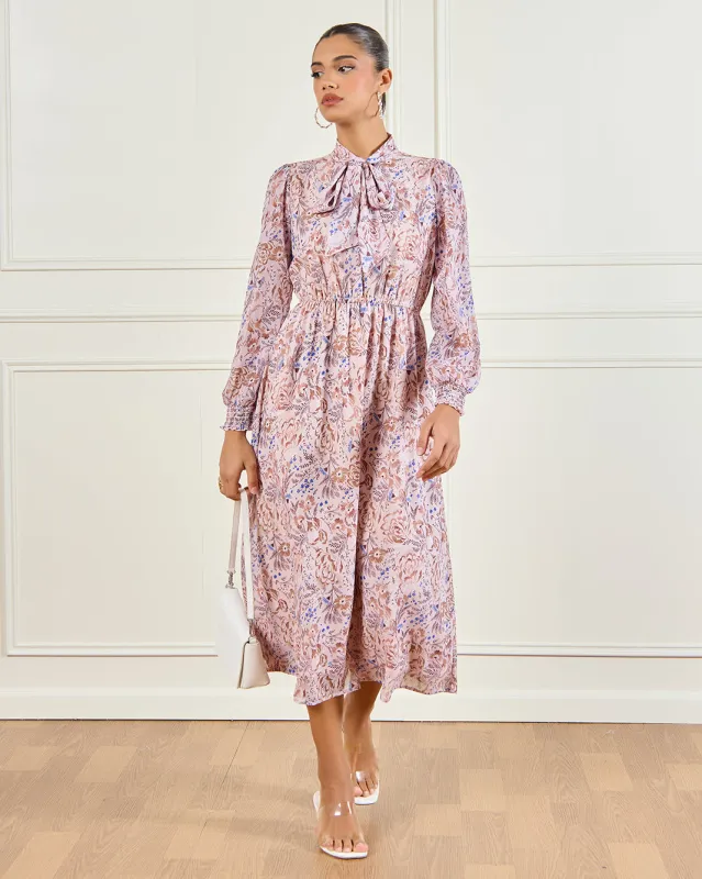 Women Ivory Printed Dress sold by Redtag