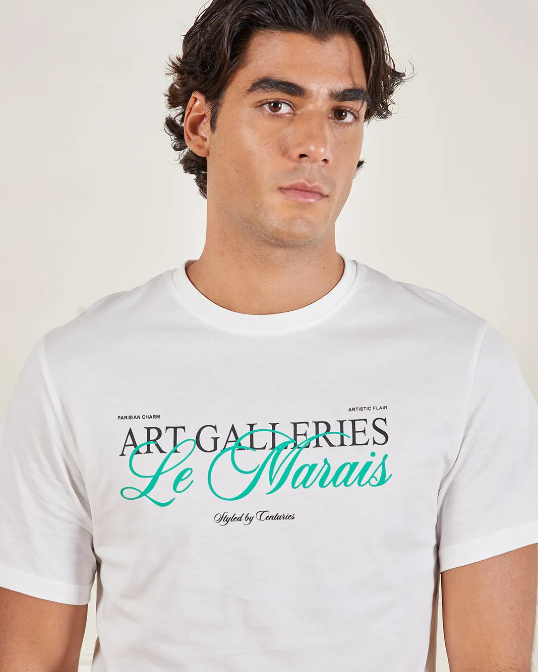 Men White Basic Graphic T-shirt sold by Redtag product image thumbnail 4