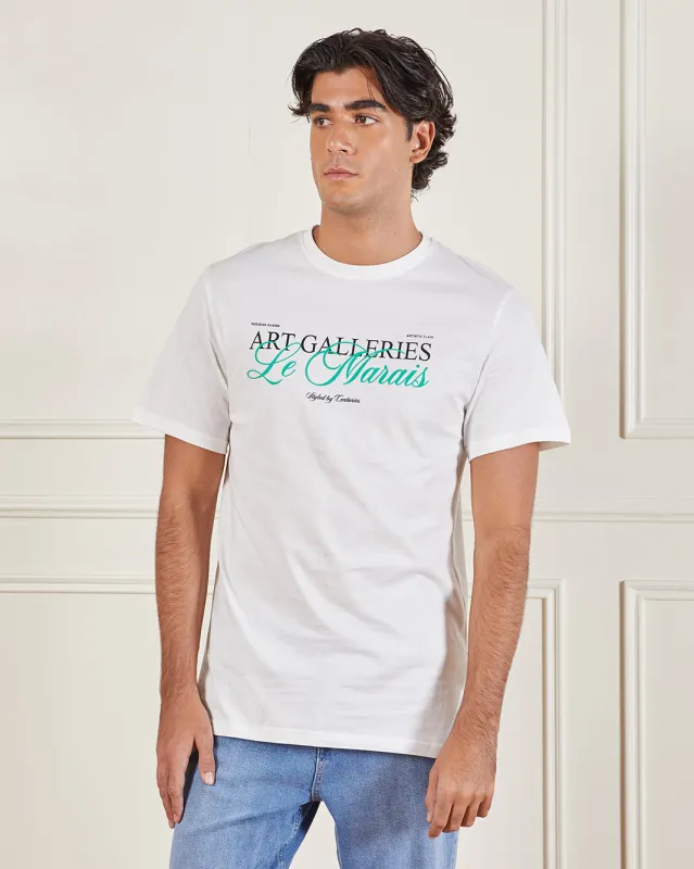 Men White Basic Graphic T-shirt sold by Redtag