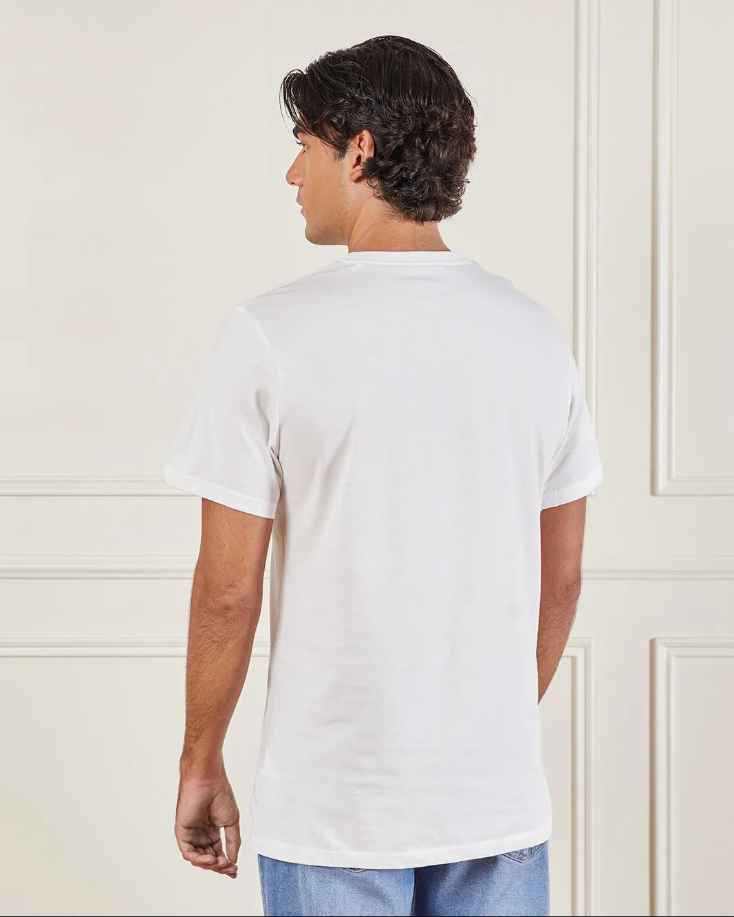 Men White Basic Graphic T-shirt sold by Redtag product image thumbnail 3