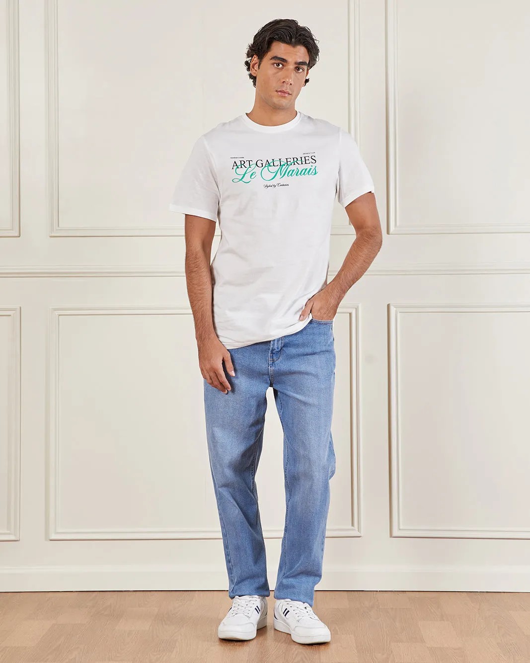 Men White Basic Graphic T-shirt sold by Redtag product image thumbnail 2
