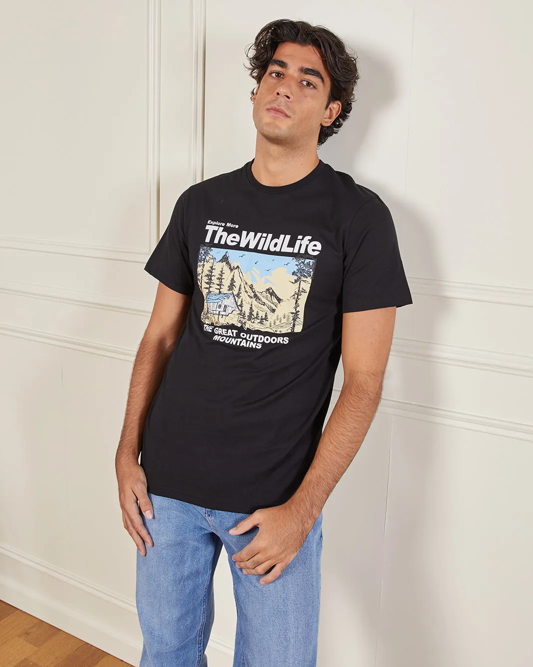 Men Black Basic Graphic T-shirt sold by Redtag product image thumbnail 5