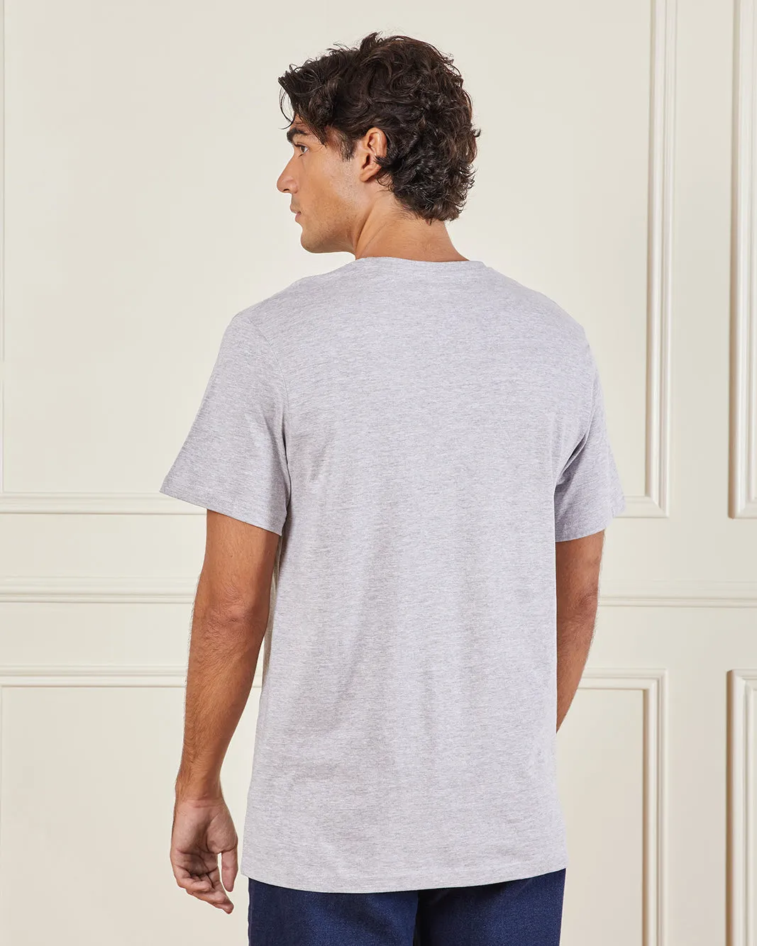 Men Grey Basic Graphic T-Shirt sold by Redtag product image thumbnail 3