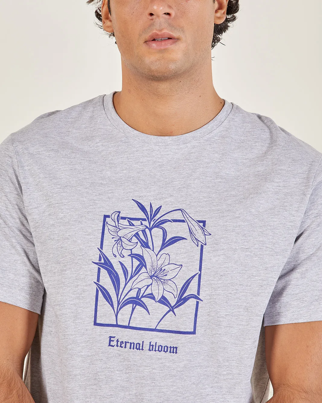 Men Grey Basic Graphic T-Shirt sold by Redtag product image thumbnail 4