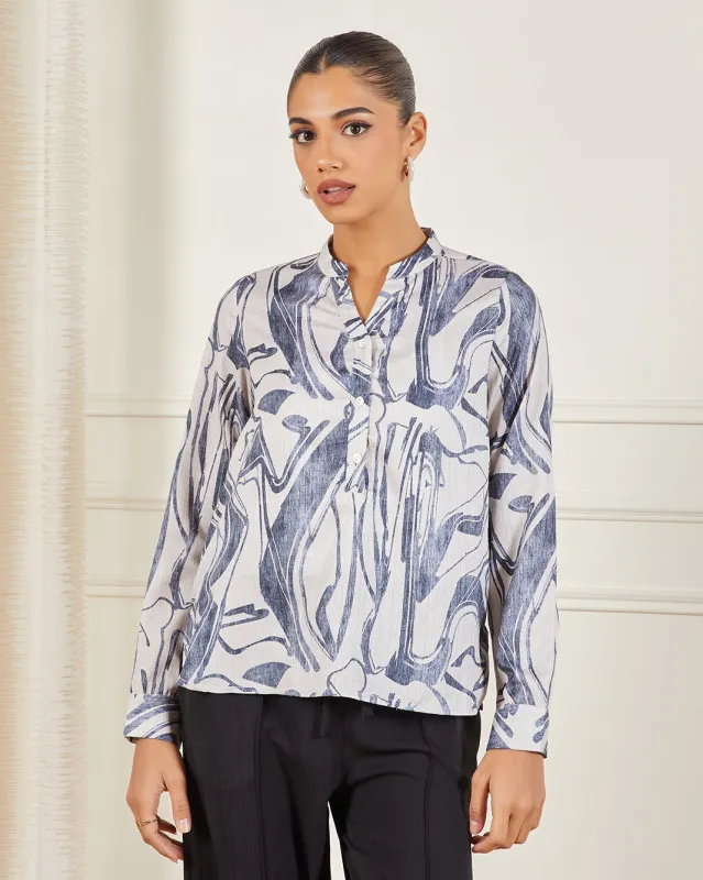 Women Ivory Printed Blouse sold by Redtag