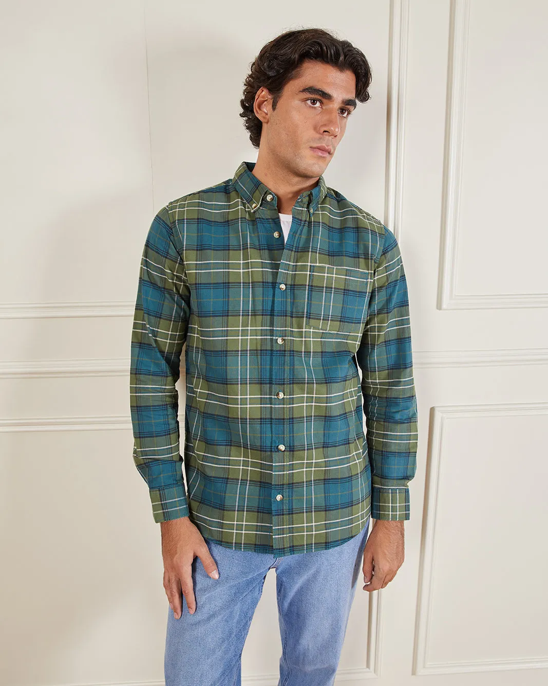 Men Green Checked Casual Shirt sold by Redtag product image thumbnail 5