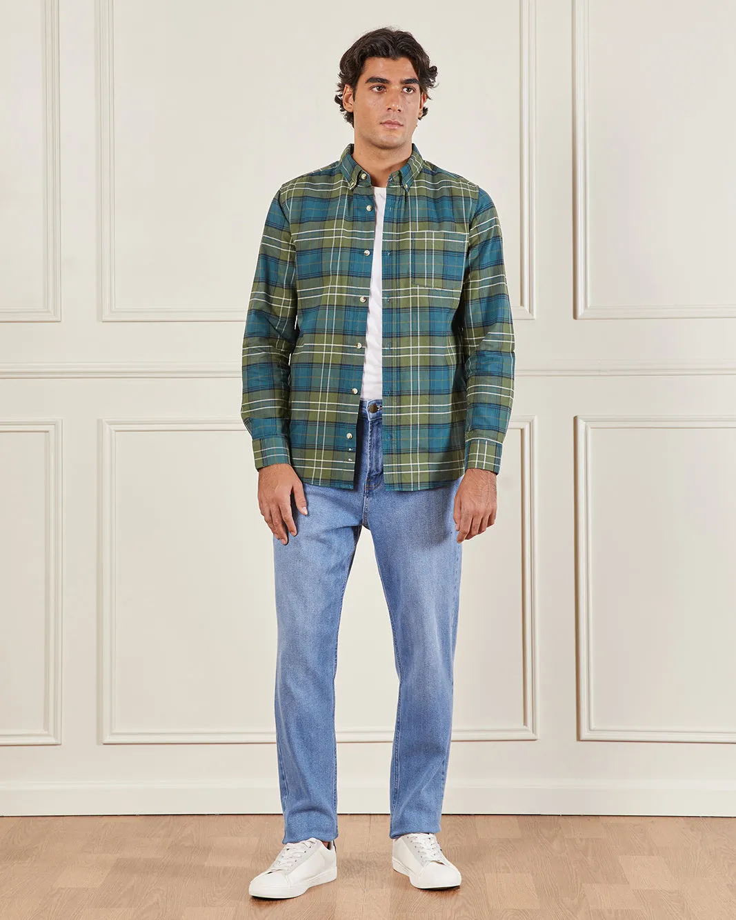 Men Green Checked Casual Shirt sold by Redtag product image thumbnail 2