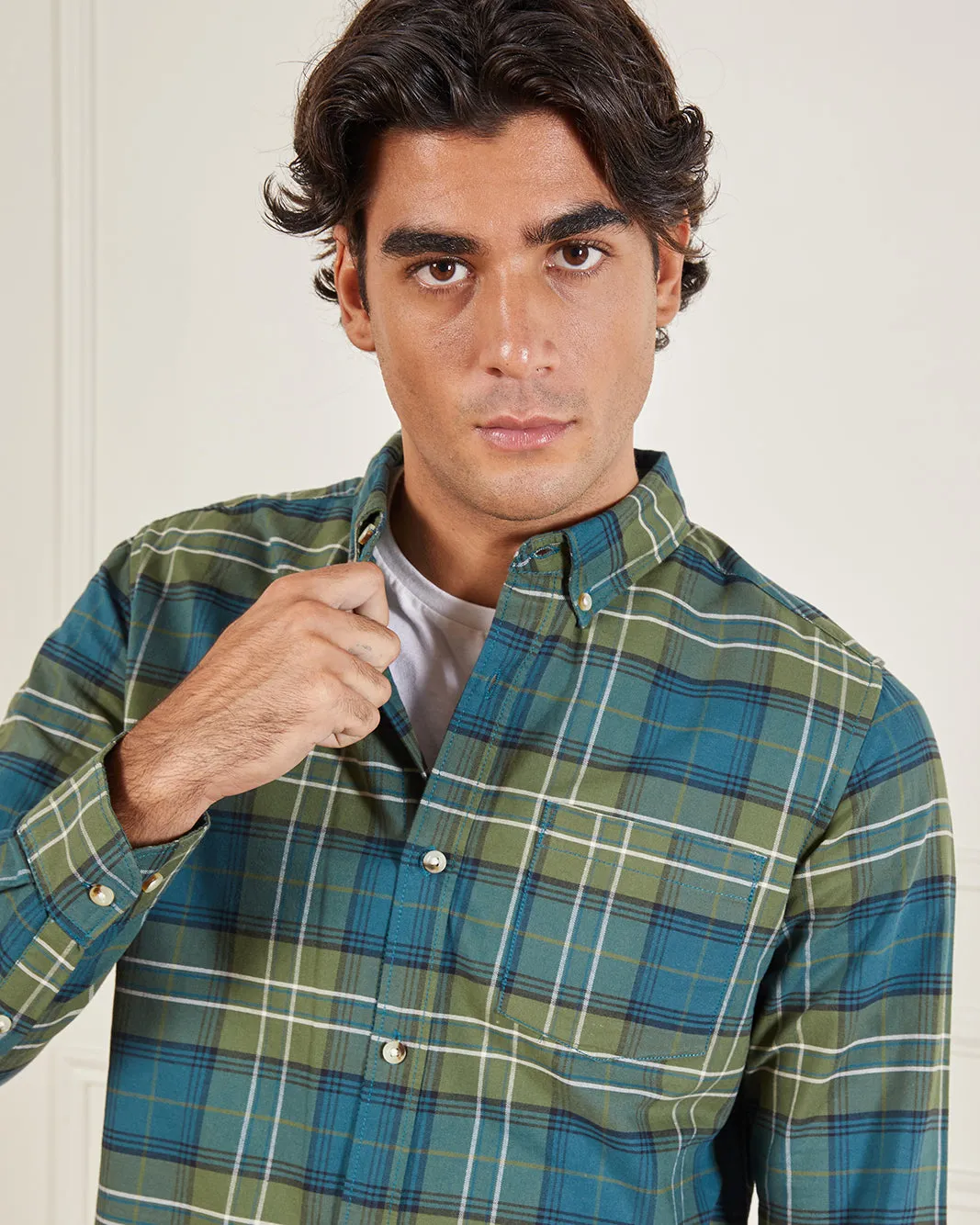 Men Green Checked Casual Shirt sold by Redtag product image thumbnail 4