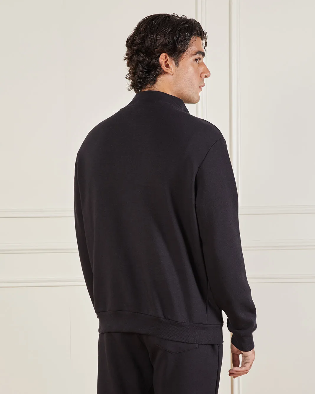Men Black Half-Zip Sweatshirt sold by Redtag product image thumbnail 3