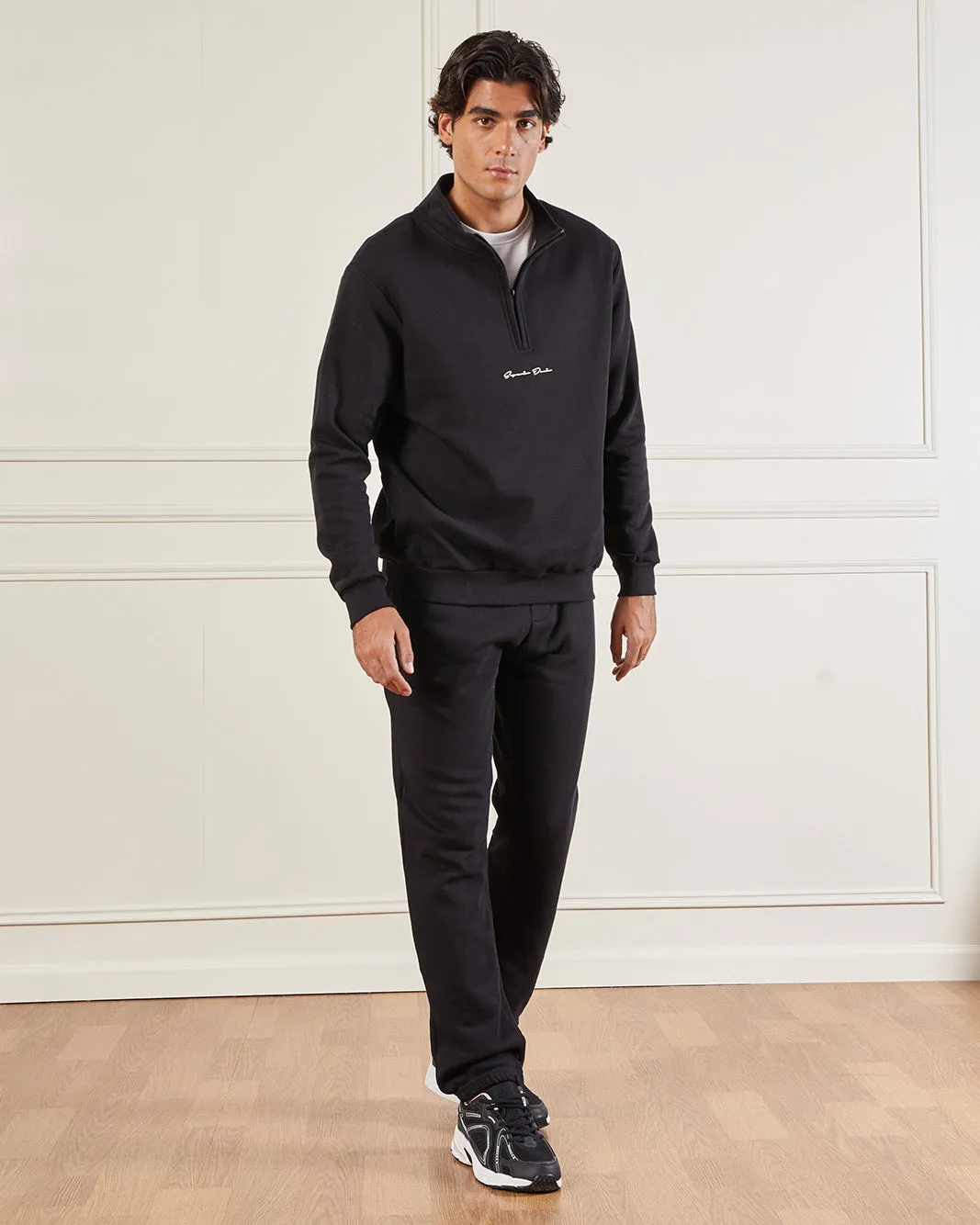 Men Black Half-Zip Sweatshirt sold by Redtag product image thumbnail 2