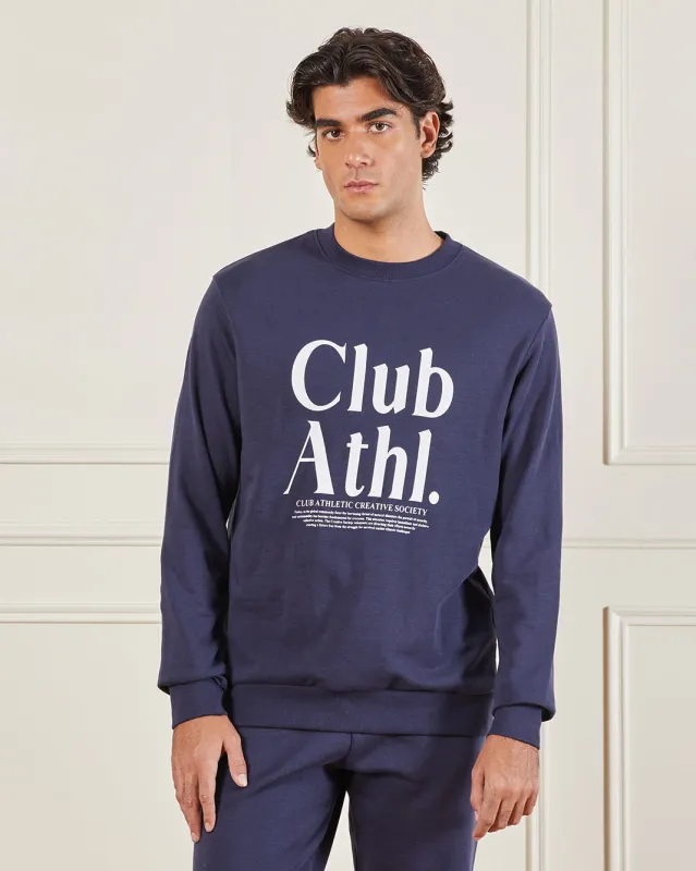 Men Navy Printed Sweatshirt sold by Redtag