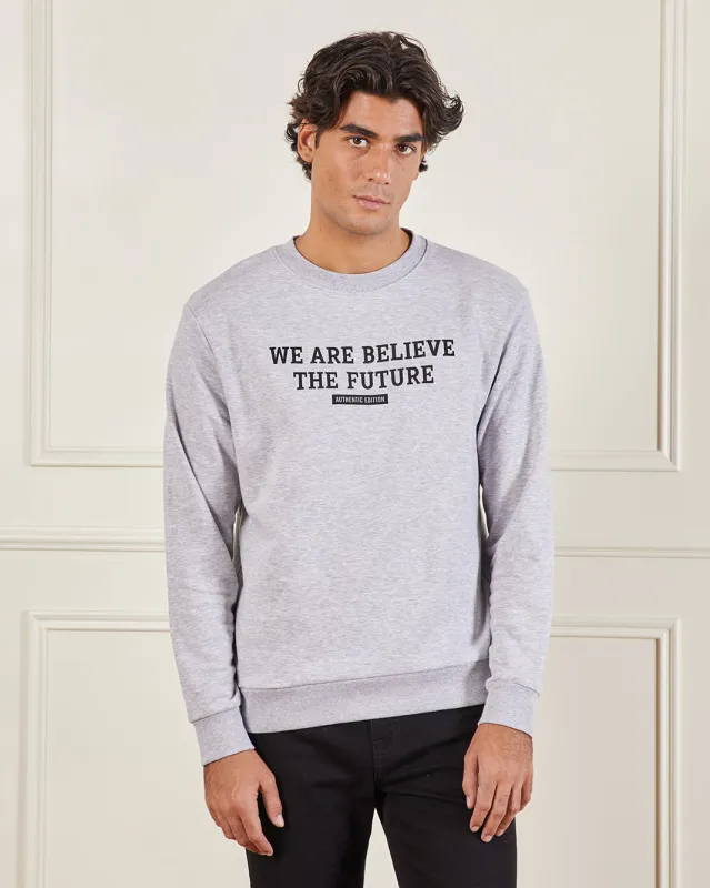 Men Grey Printed Sweatshirt sold by Redtag