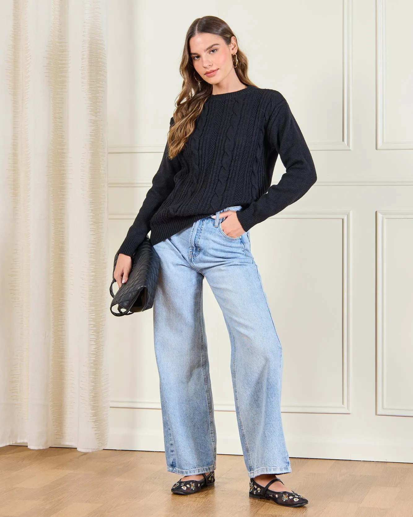 Women Black Knitted Sweater sold by Redtag product image thumbnail 2