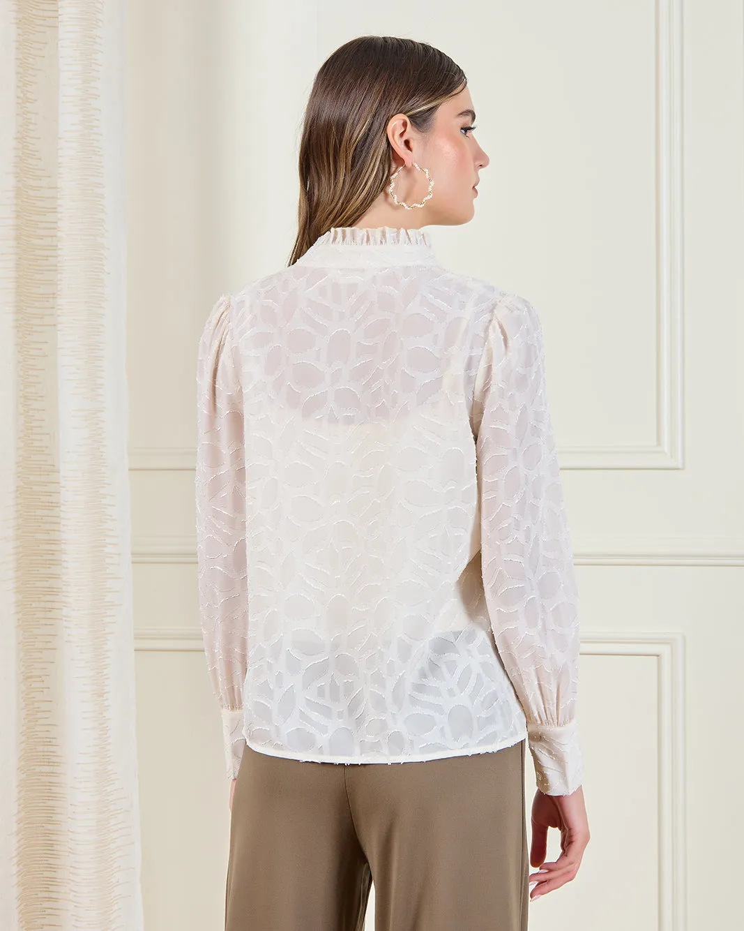 Women Cream Jacquard Blouse sold by Redtag product image thumbnail 3