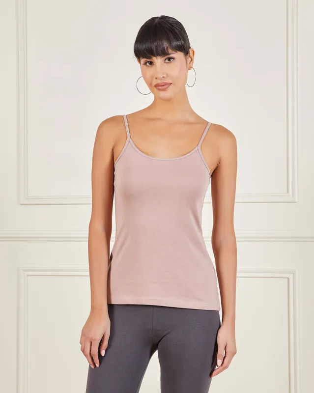 Women Mauve Plain Strappy Vest sold by Redtag