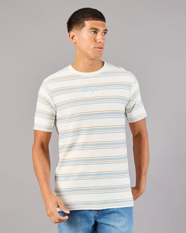 Men White Striped T-Shirt sold by Redtag