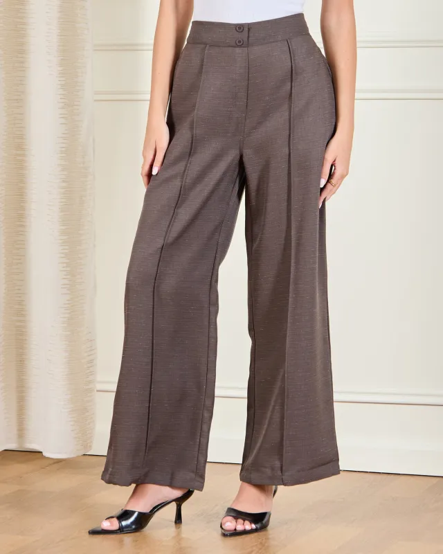 Women Brown Wide-Leg Trousers sold by Redtag
