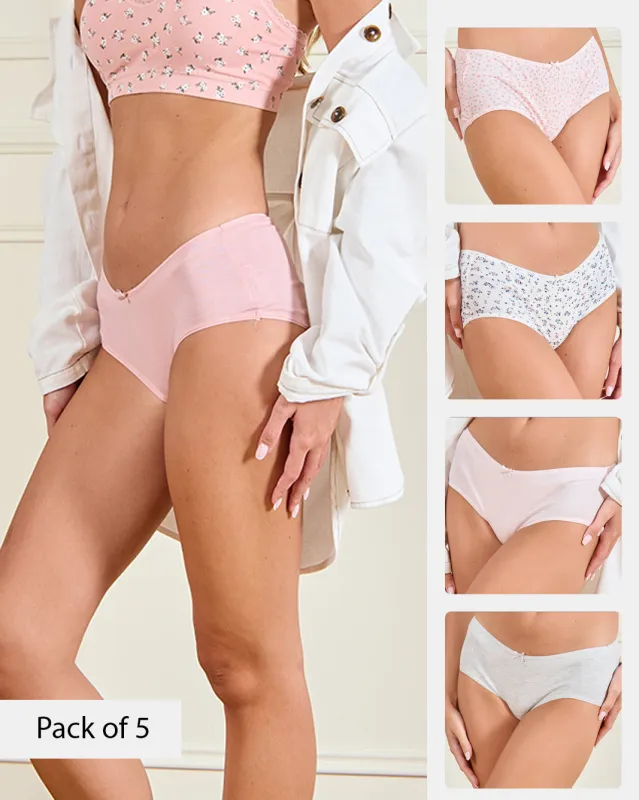 Women Assorted Boyleg Brief Set (Pack of 5) sold by Redtag