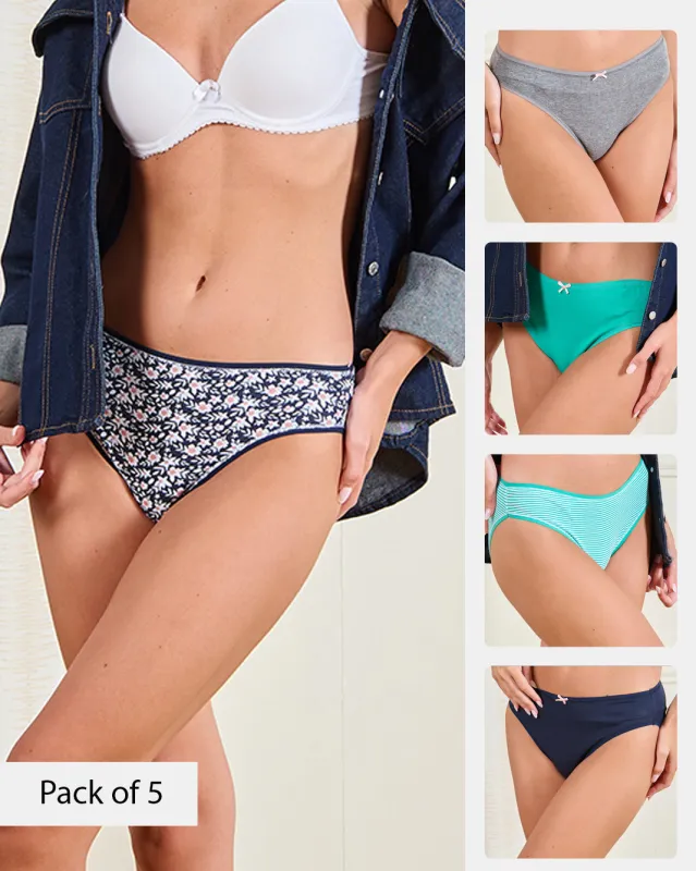 Women Assorted High-Leg Brief Set (Pack of 5) sold by Redtag