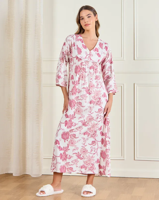 Women Pink Printed Nightgown sold by Redtag