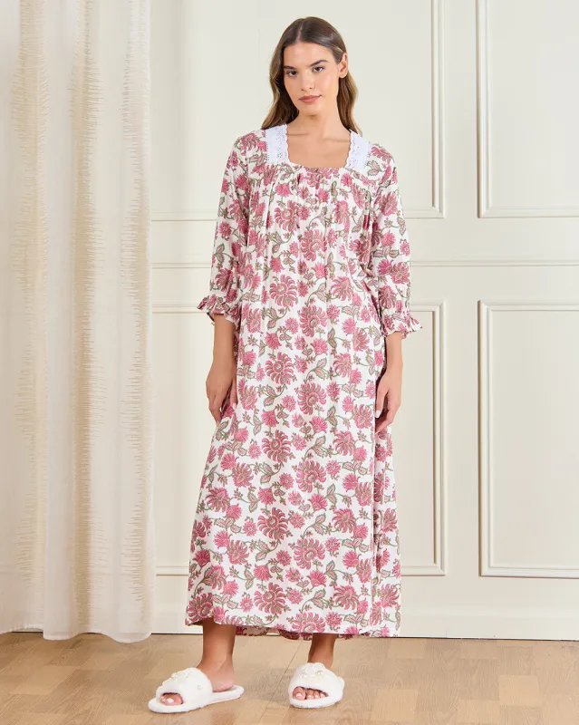 Women Pink Printed Nightgown sold by Redtag