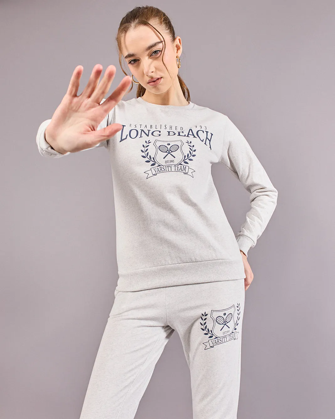 Women Grey Printed Sweatshirt sold by Redtag product image thumbnail 5