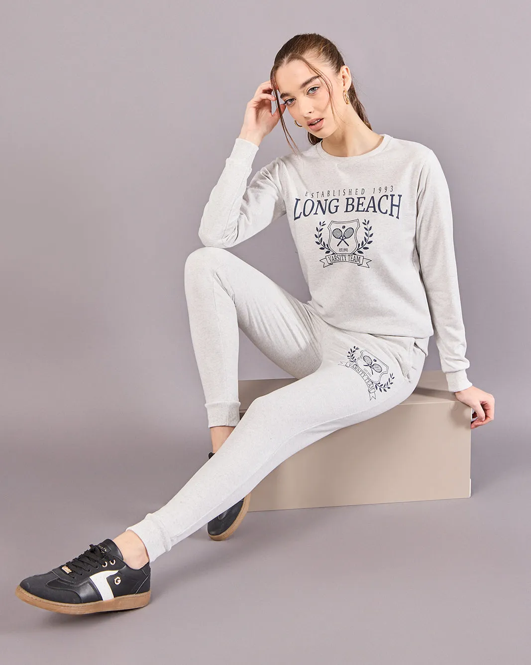 Women Grey Printed Sweatshirt sold by Redtag product image thumbnail 2