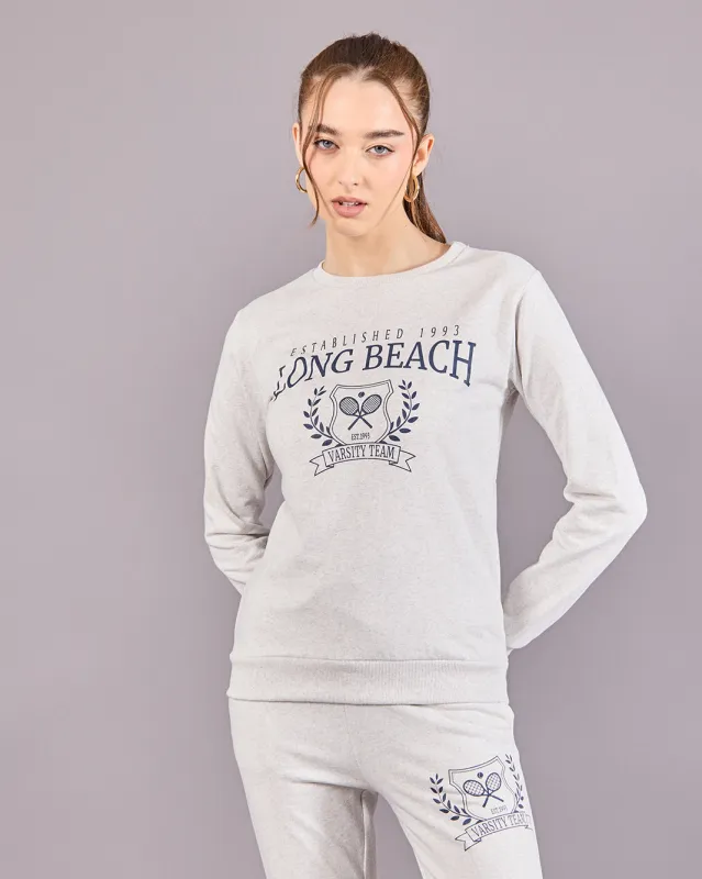 Women Grey Printed Sweatshirt sold by Redtag