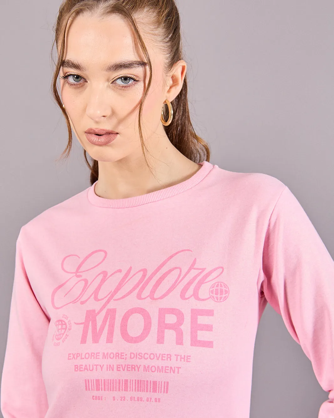 Women Pink Printed Sweatshirt sold by Redtag product image thumbnail 4