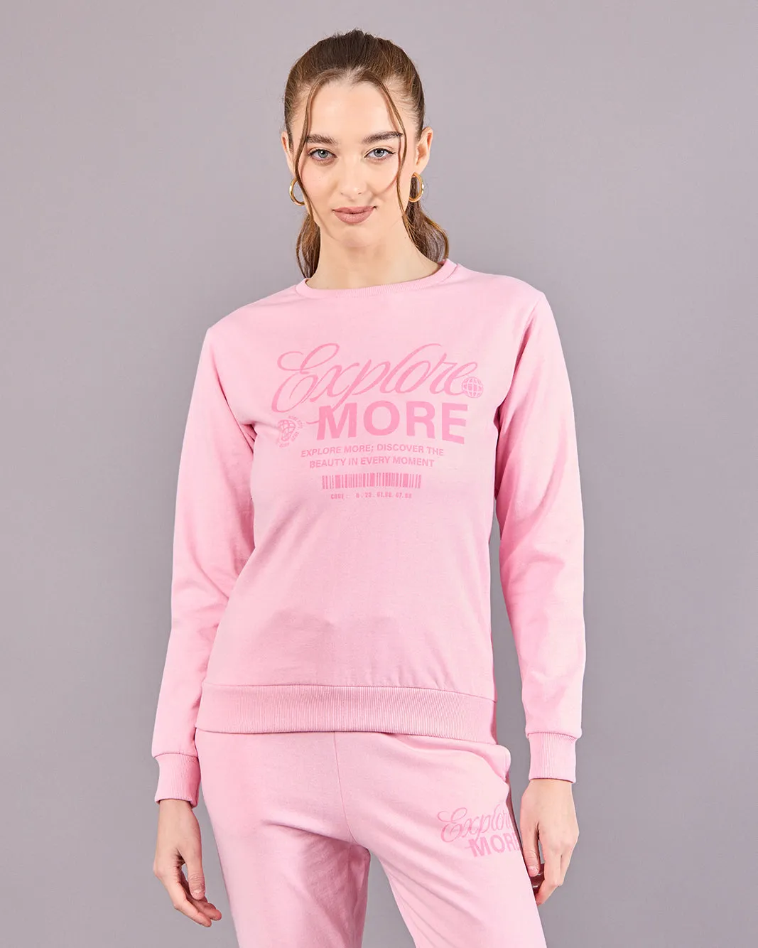 Women Pink Printed Sweatshirt sold by Redtag