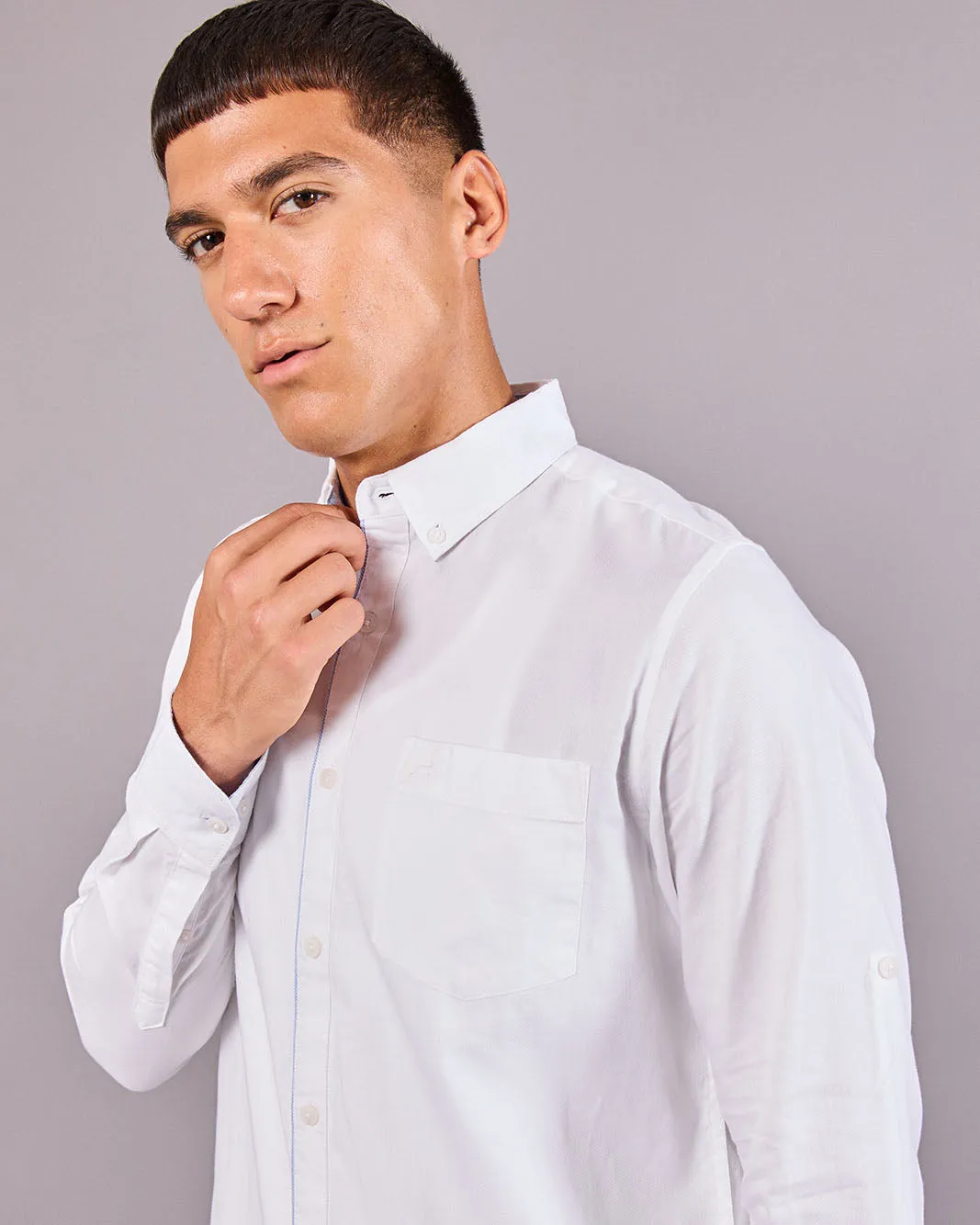 Men White With Embroidery Logo Shirt sold by Redtag product image thumbnail 4